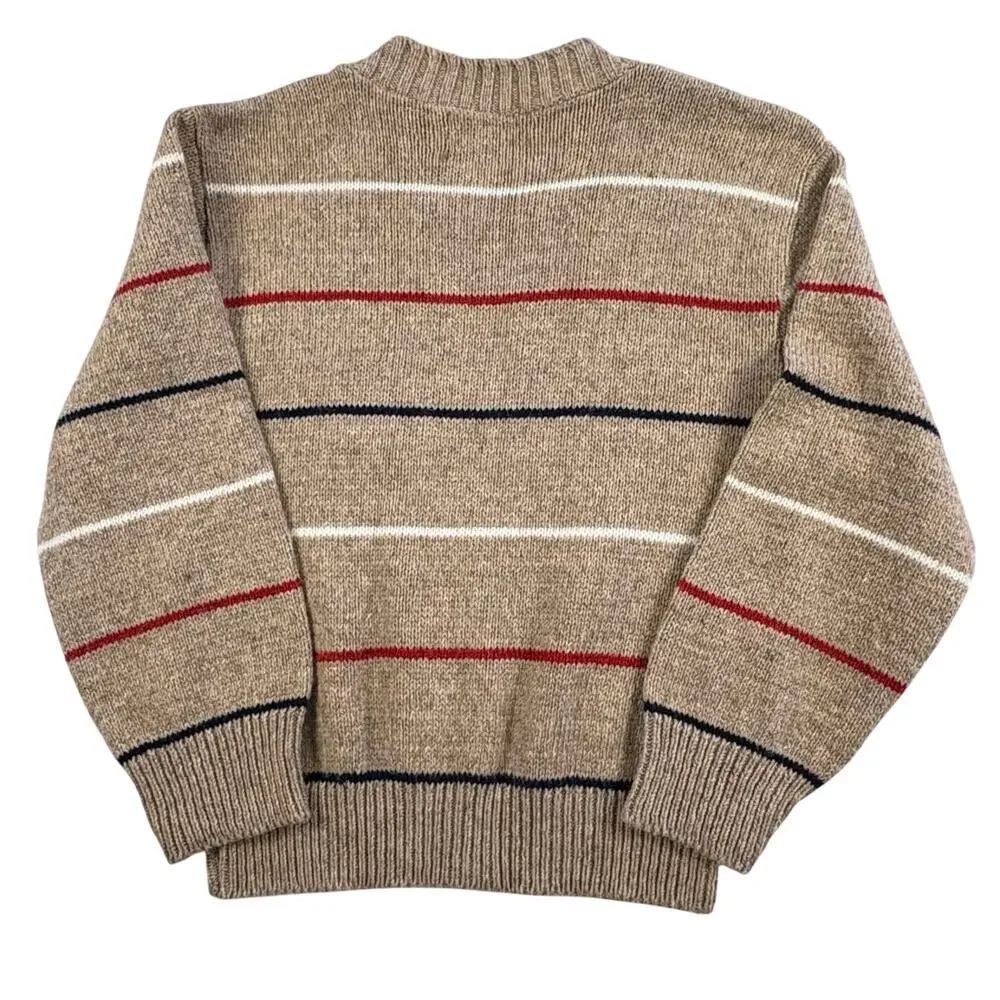 DiVincent Vintage Crew Neck Sweater Boys 7 Beige Striped Preppy Classic
